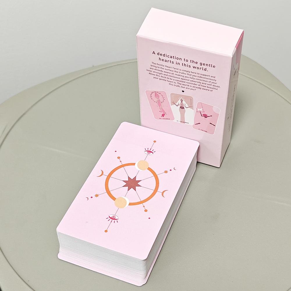 Gentle Heart Tarot 78 Stück rosa Karten bringen die Wahrheiten an die Oberfläche, die Ihnen unbewusst bereits bewusst sind, 10,3 x 6 cm