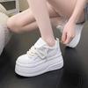 Woman Breathable High Top Black White Boots Shoes Women Casual Sport Shoes Platform Hidden Increasing 8CM Platform Sneakers Shoe