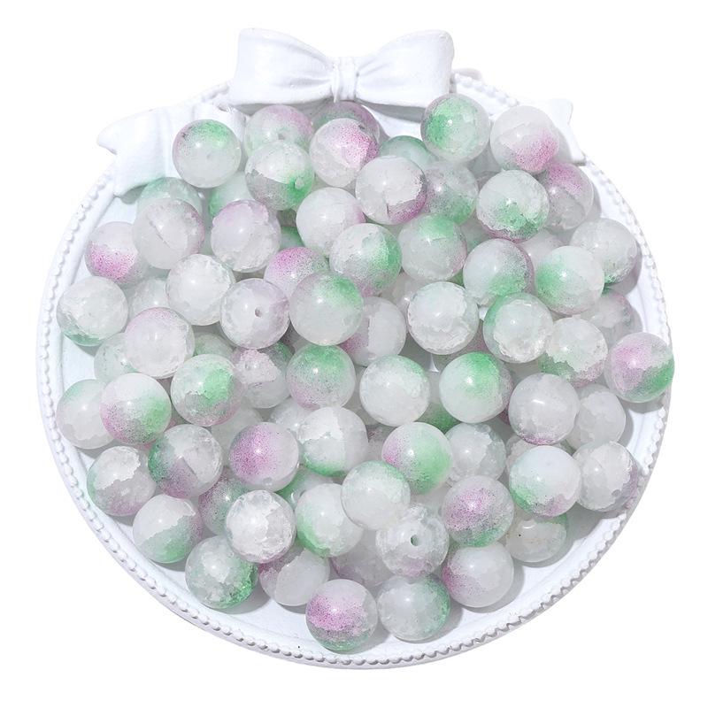 8/10mm Crackle Bicolor Glass Beads for DIY Jewelry