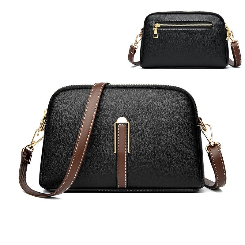 

New shell bag with rear zipper, women s Korean shoulder bag, change bag, textured foreign-style messenger bag. 22*15*6cm