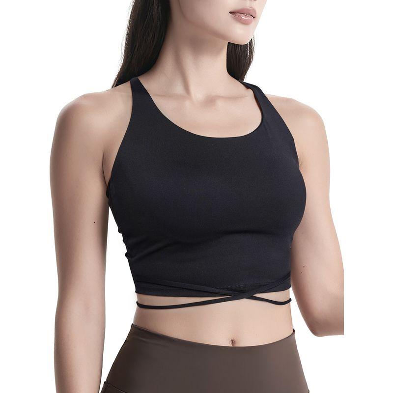 Clearance Non-Exchangeable Non-Returnable] Beauty Back Slim-Fit Lace Up Yoga Vest Running Workout Underwear Outwear Sports Tops Female Summer