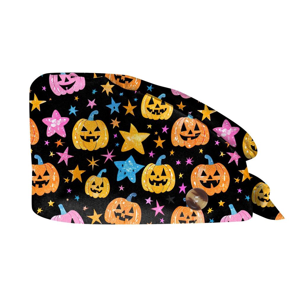 Fashion Halloween Print Work Hat Casual Wash Hat Bag Cap