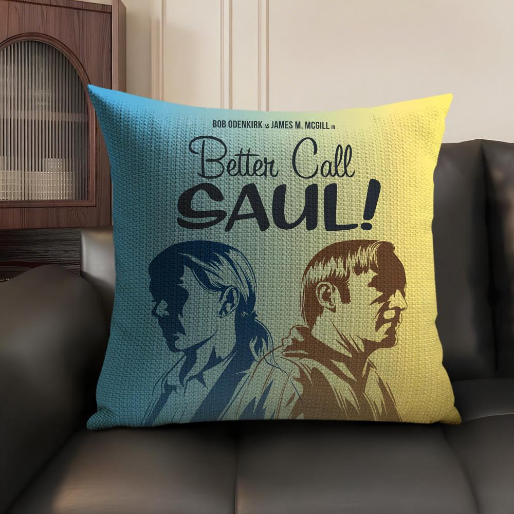 B-Better C-Call Saul Tv Series Cushion Cover Natural Linen Organic Fabric Double-Sided Printing Sofa Home Decor Gift Pillow Case