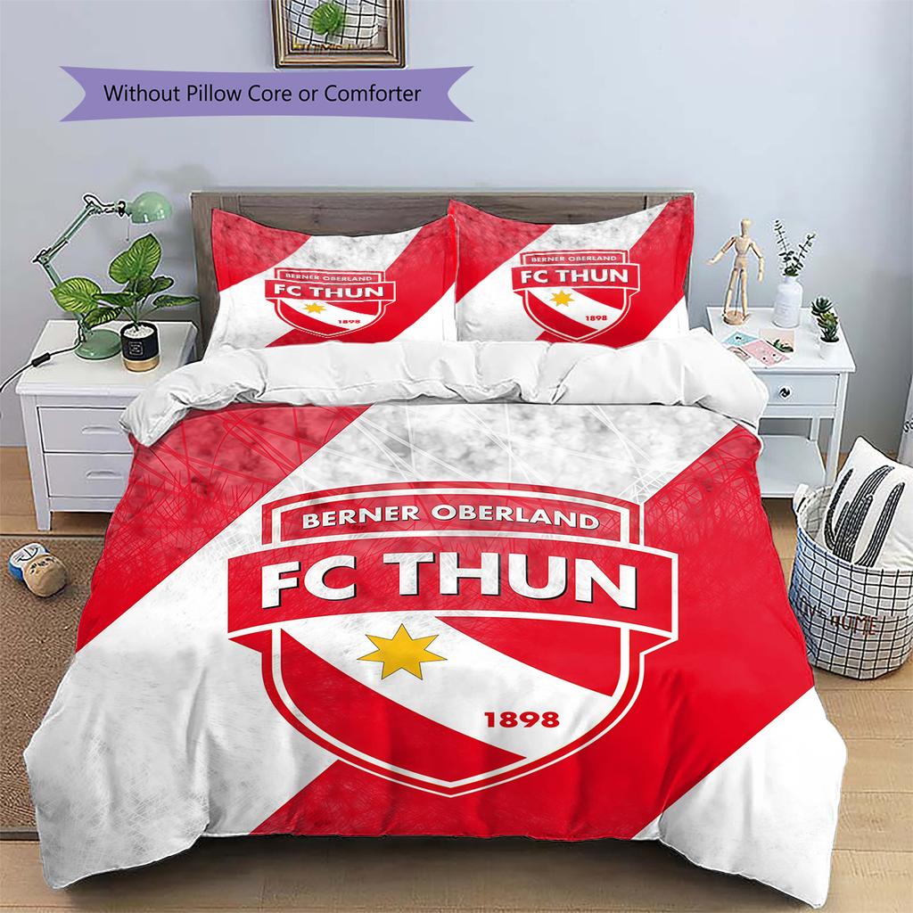 Biancheria da letto con motivo FC Thun Decorazione per la casa Regalo di compleanno (1 * copripiumino + 2 * federa, senza nucleo)