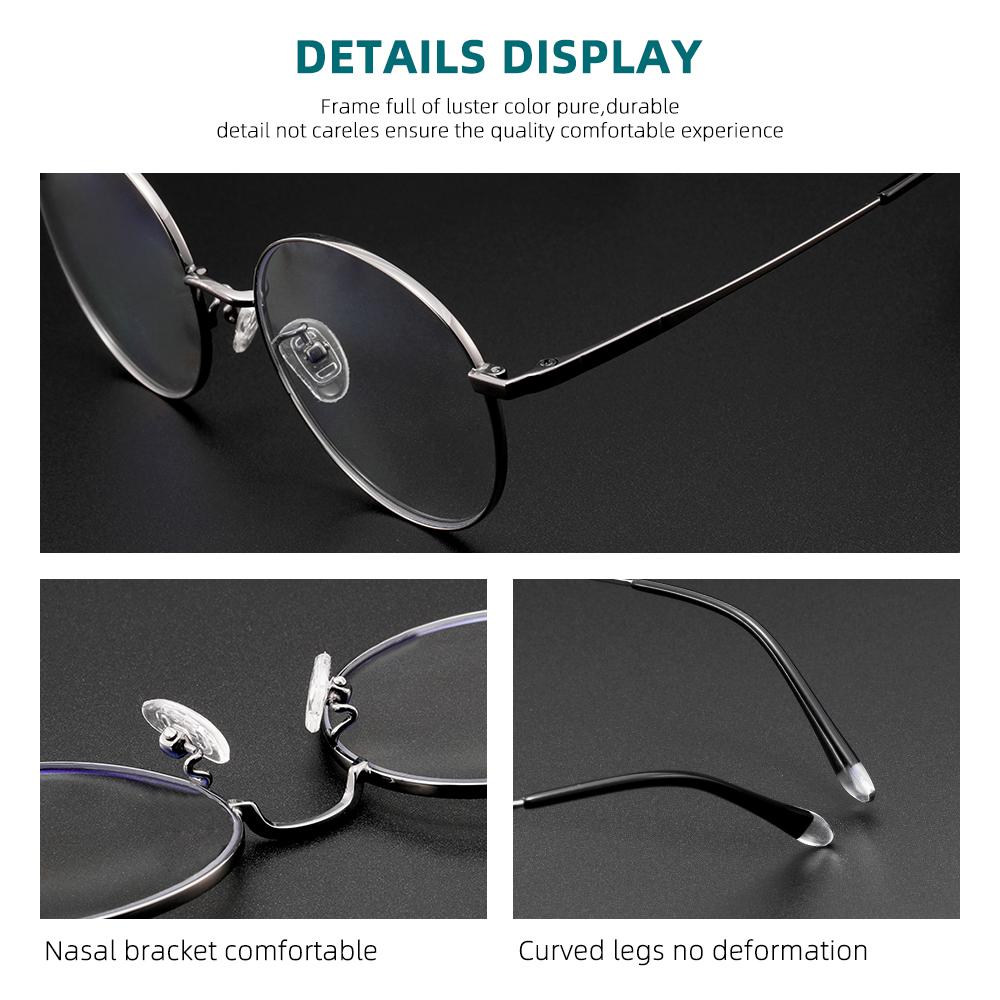 Round Blue Light Glasses Men Trendy Vintage Titanium Frame Women's Eyepieces Decorative Glasses Man Style Accessories for Women
