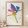 Poster Fairytale Fairy In Rainbow Colors Poster Fairytale Fairy In Rainbow Colors, 50X70 Cm, Frameless, Premium Canvas On Stretcher
