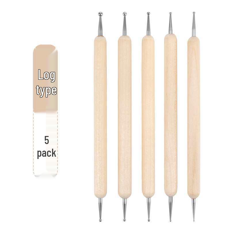 Double-Ended Nail Art Dotting Pen with Rhinestones - Flower and Polka Dot Design Tool