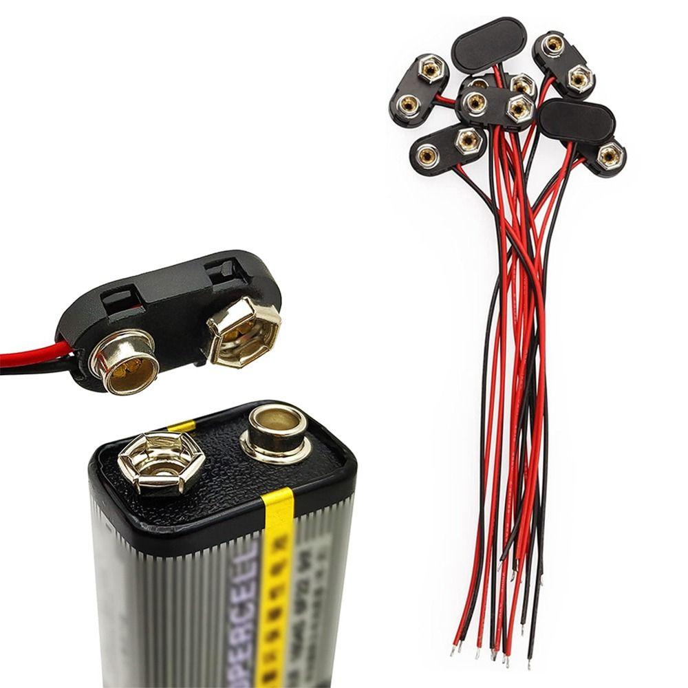 10Pcs Snap on Battery Holder Clip I / T Type Cable Battery Connector Cable  Wire Tools