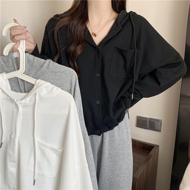 Women's 2023 Loose Hooded Cardigan - Spring/Autumn Trendy Short Hoodie