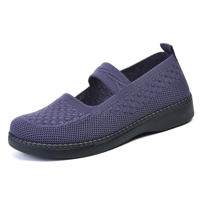 One-pedal cloth shoes women's middle-aged and old walking shoes breathable mesh sneakers soft-soled non-slip mother shoes