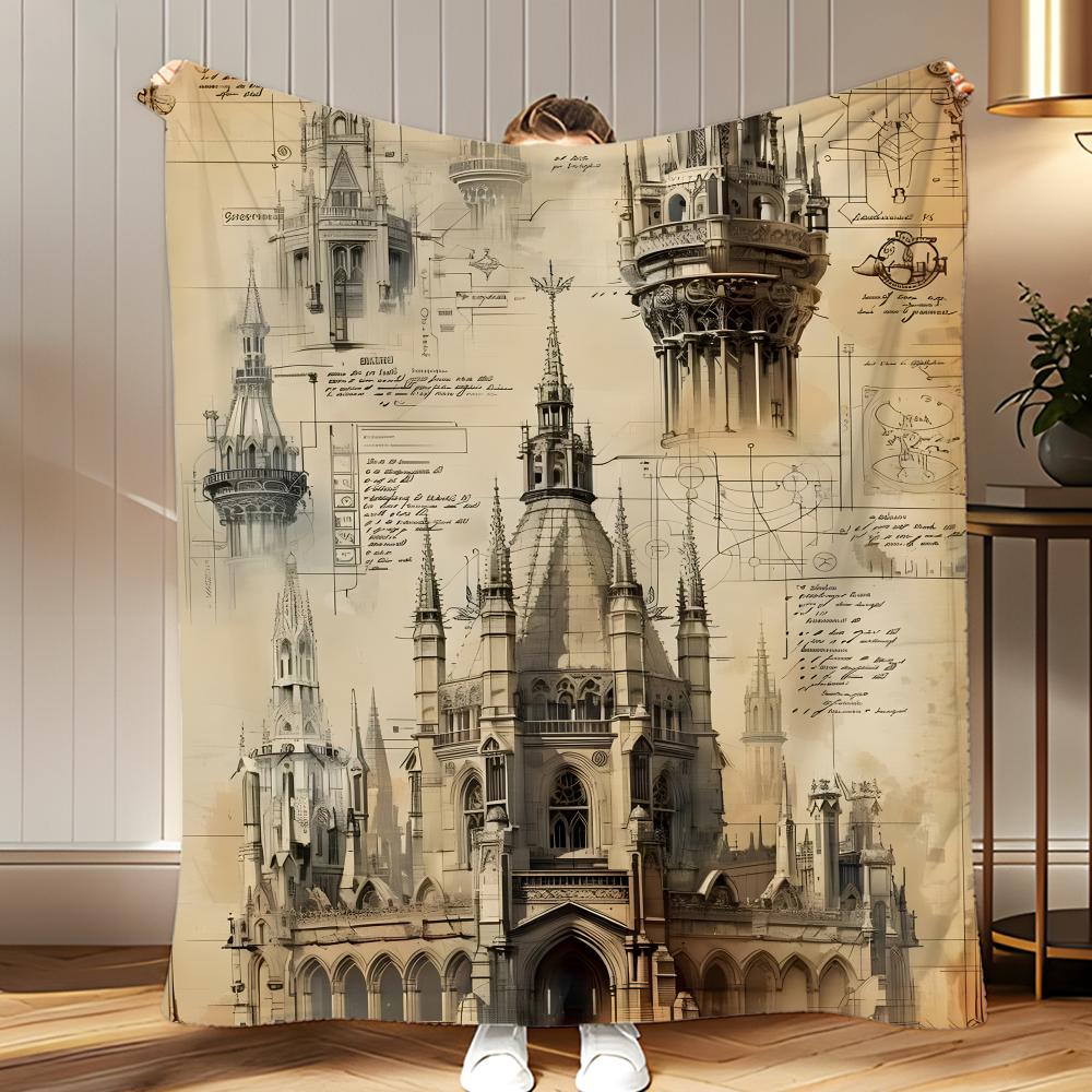 

design architectural design drawings Throw Soft Coral Fleece Blanket 310gsm Fluffy Warm Throw for Sofa Bed Couch Bedroom Decor 75x100cm
