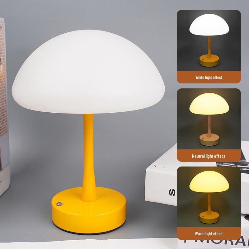 Cream Style Eye-Protection Mushroom Table Lamp - Creative Bedside Atmosphere Decor