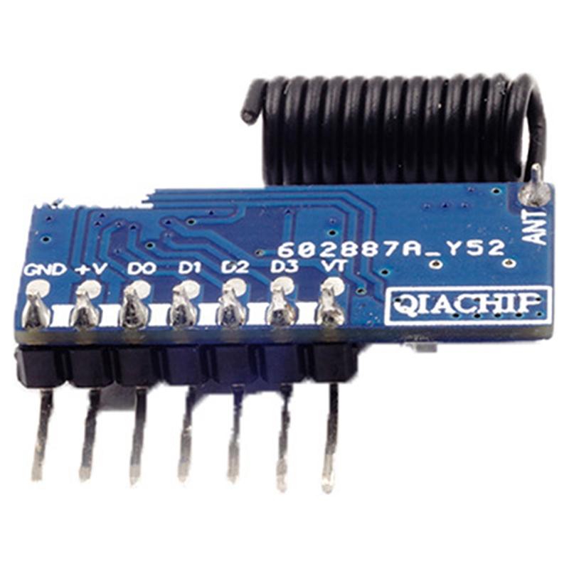 1Pc 433Mhz Rf Receiver Learning Code Decoder Module 4 Channel For 1527 Encoding