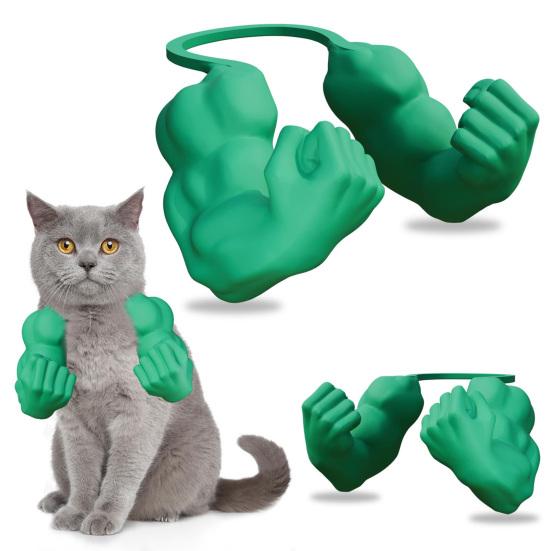 Cat Muscle Arm Costume 3D Printed Cat Neck Arm with Muscle Funny Cat Neck Hanging Decoration Halloween Birthday Party Supplies
