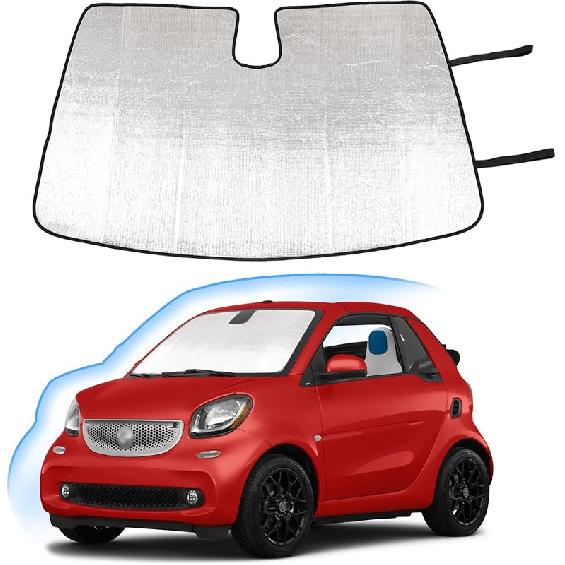 Windshield Sunshade for Benz Smart Fortwo Forfour 453 451 450 2016-2021 Front Window Sun Shade Foldable Reflective Sun Visor Custom Sunscreen UV