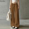 ZANZEA Women Daily Casual Solid Color Loose Long Pants