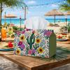 1pc Mexican Desert Botanical Tissue Box - Saguaro Cactus Sunflower Napkin Storage Box, Suitable for Rolls/Facial Tissues/Single Sheets, Two Sizes Avai