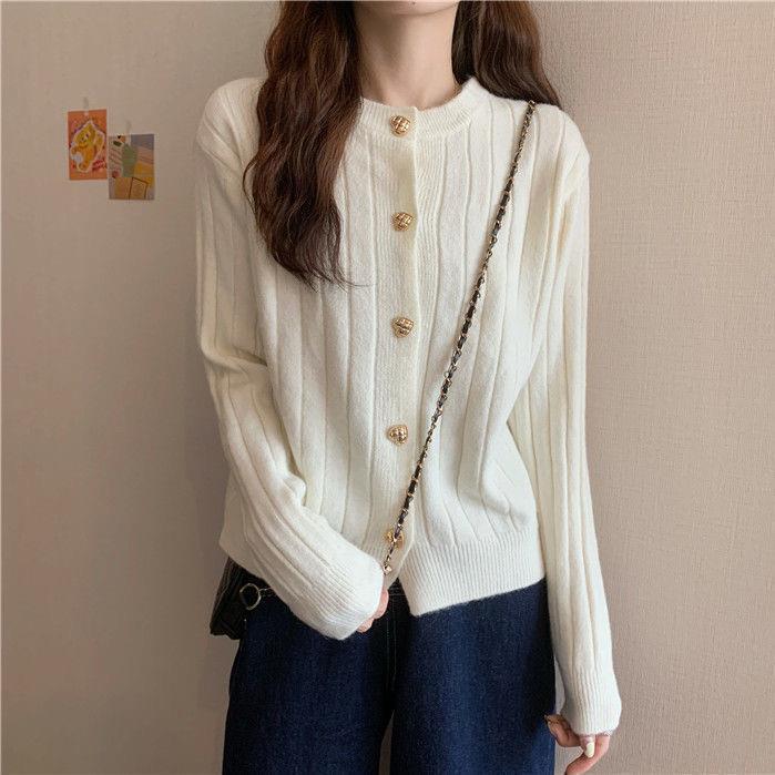Women's Lazy Style Japanese-Style Cardigan Knit Sweater Autumn Winter Loose Short Outer Jacket Undershirt Top