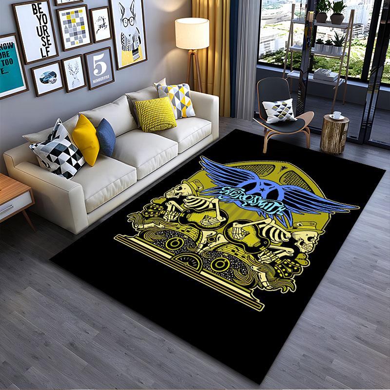 Aerosmith Winged Skull Design suitable as a non-slip mat for the living room or bedroom sofa