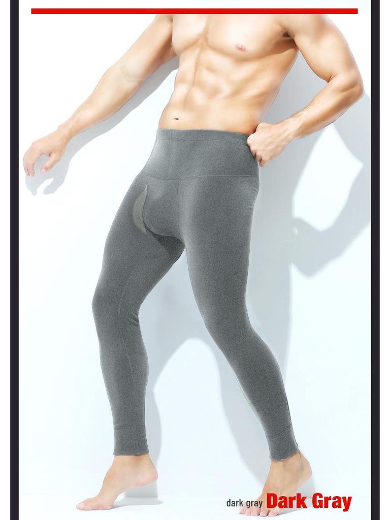 Herren High Waist Plus Samt Thermohose - Dick, warm und dehnbar für Herbst und Winter.