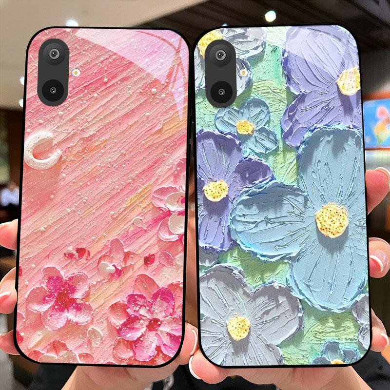 Luksusowe etui ze szkła hartowanego do Samsunga A06 A16, twarde etui ze szkła PC do Samsunga Galaxy M06 F06 M16 F16, odporne na wstrząsy