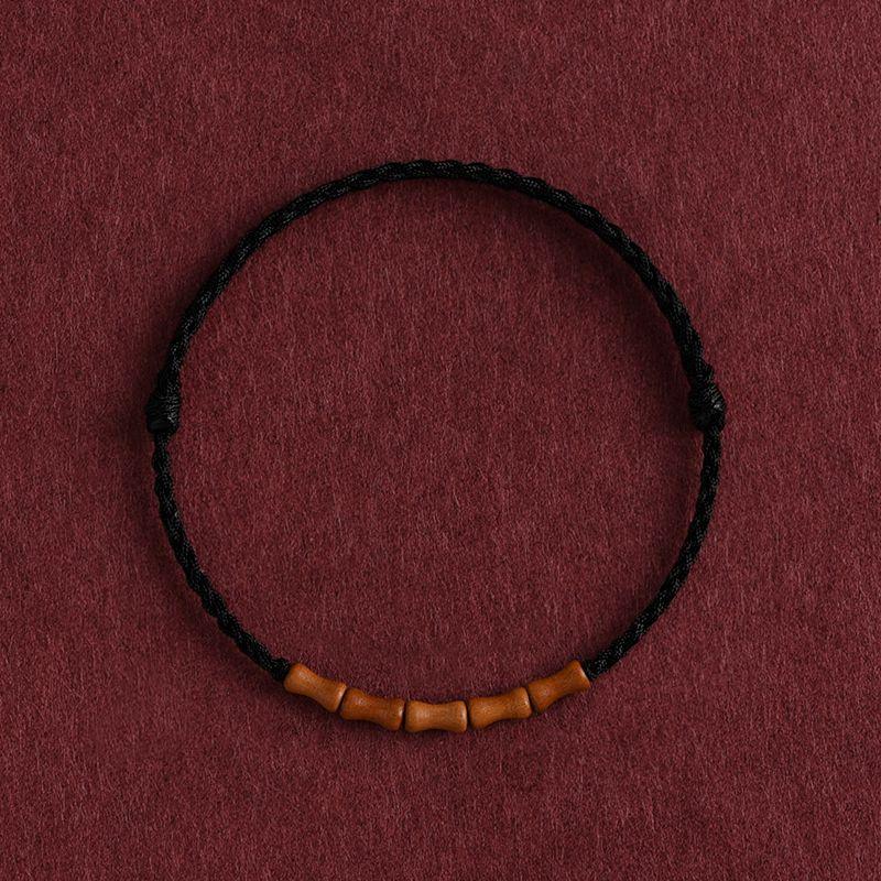 

Браслет-амулет из натурального махагони, с бамбуковым узлом и красной веревкой, с высокой посадкой, на год рождения, для защиты и удачи, плетеный ручной ремешок для мужчин и женщин [Bracelet] (children-black rope)(5-12 years old)