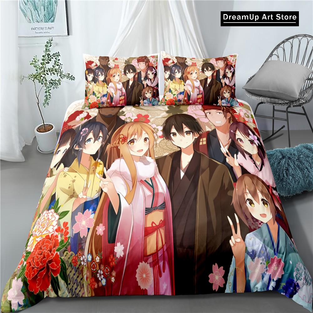 3D Print Fashion Anime Sword Art Online Bedding Set Boys Girls Twin Queen Full Size Duvet Cover Pillowcase Bed Adult Bedroom