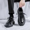 Fashion British Style Platform Shoes Black Vintage Shoes Man’s Work Clothes and Large Toe Shoes Man's Anti-slip Wearable Shoes Platforms