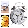 12.5*16.5*6.2cm Alarm Clock Ring Clock New Silver 100% Original 4 Inch
