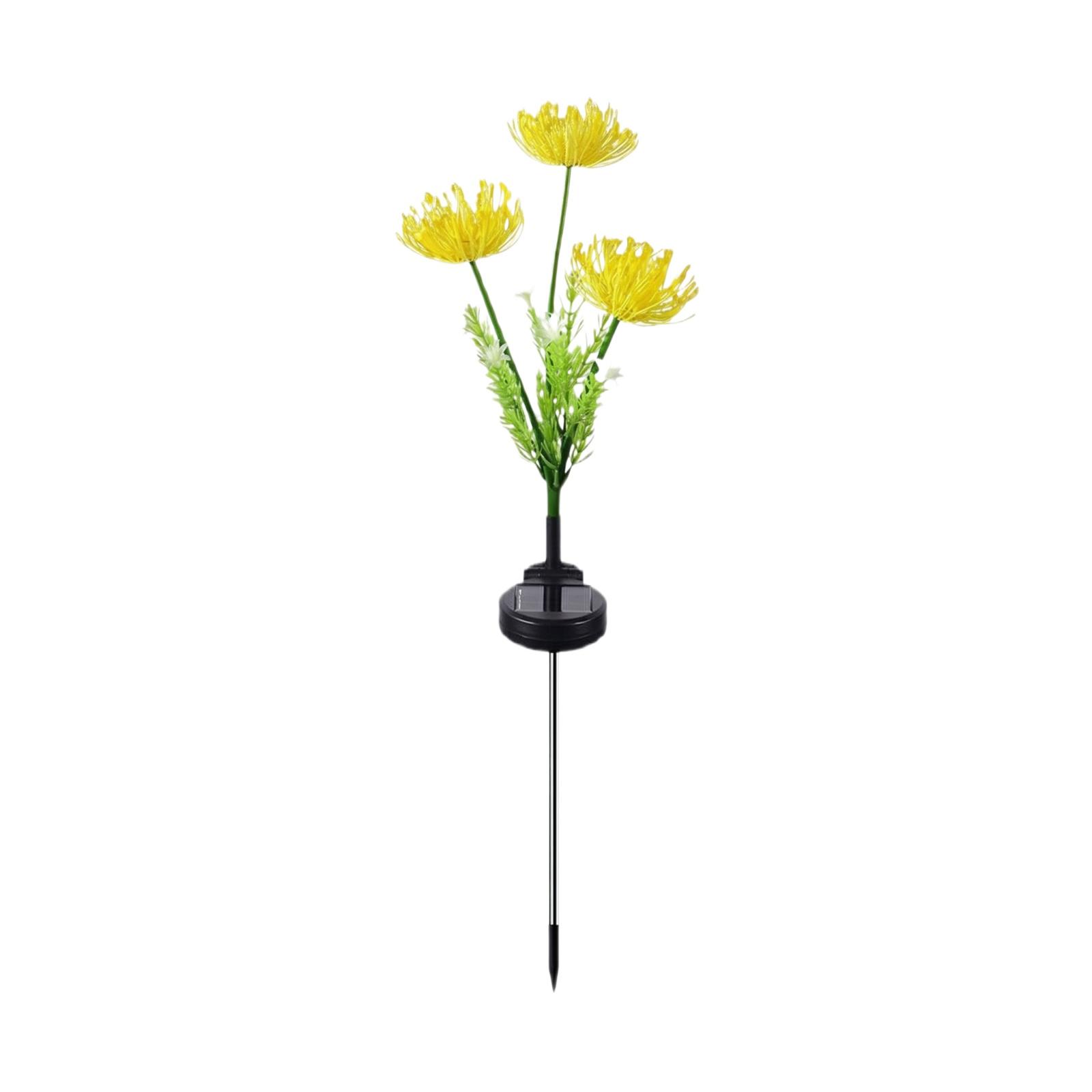 

Solar Powered Outdoor Garden Decorative Flower Light with Realistic Artificial Flower Design and Stake for Lawn Patio Yard Pathway Lighting one size жовтий