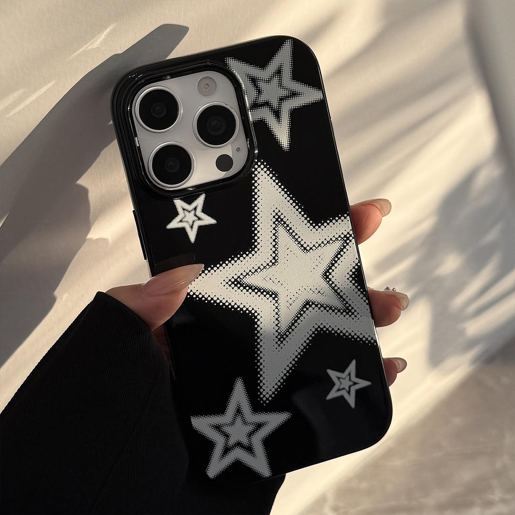 Personalized Graffiti Stars Iphone Apple 16 Mobile Phone Case 13 Soft Case 15 Silicone 14 Promax Suitable for 11 Trendy Cool
