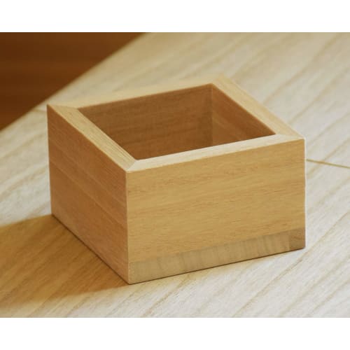 Hoxo Modern Paulownia Wood Rice Container, 10kg Capacity, with Measuring Scale, 1210004