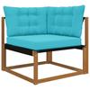 Outdoor Sofa Cushion Set 3 Pcs Turquoise Polyester