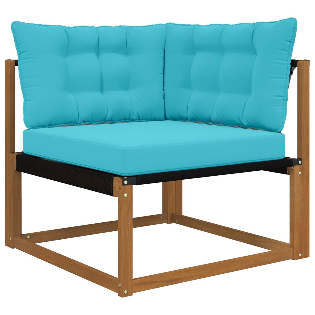 Outdoor Sofa Cushion Set 3 Pcs Turquoise Polyester