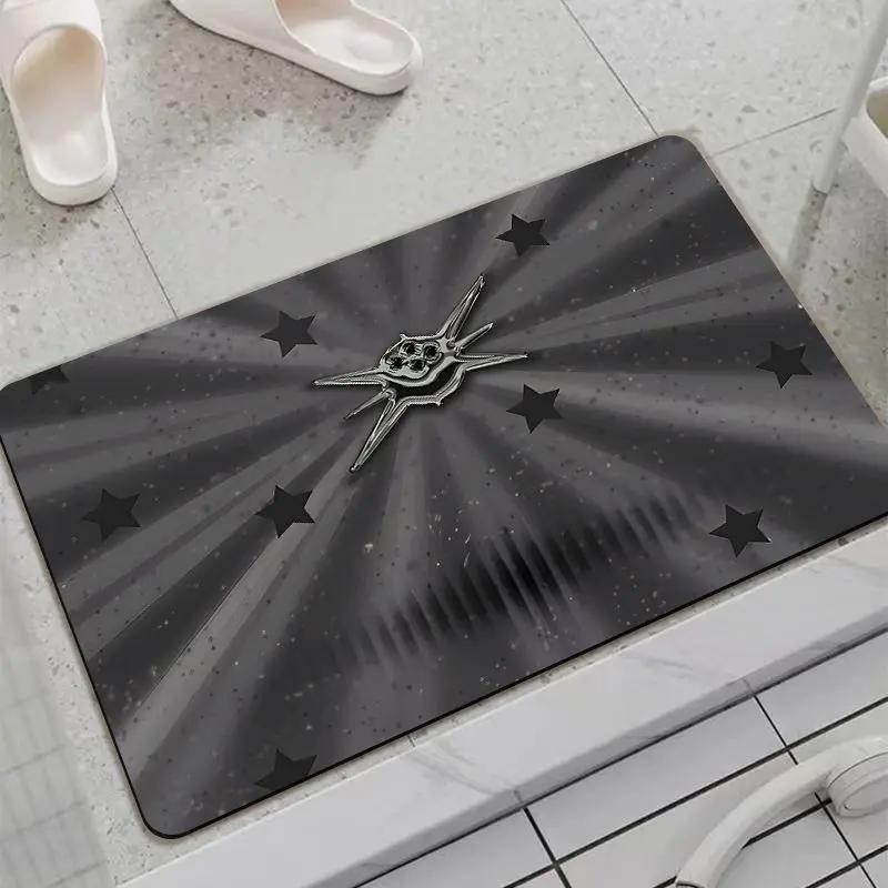 Pink Star Bathroom Floor Mat Household Bathroom Door Personalized Soft Cushion Diatom Mud Creative Illustration Absorbent