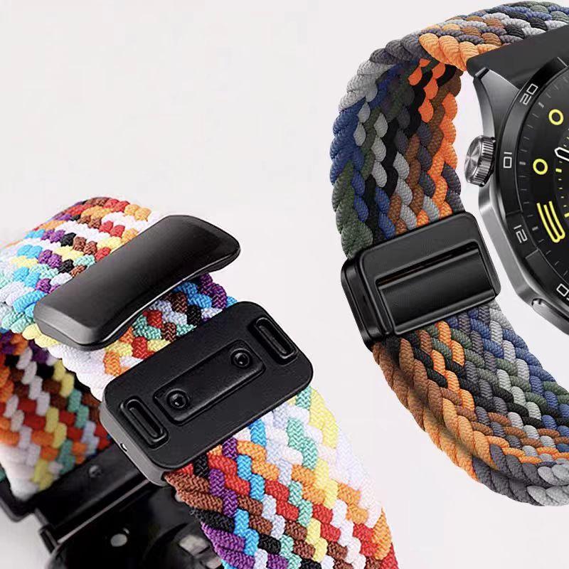 18/20/22mm Fashion Magnetic Nylon Strap for Samsung Galaxy 7/6/5/Huawei GT 6/5/4/Garmin Fenix 7/Forerunner 265 Replacement Band
