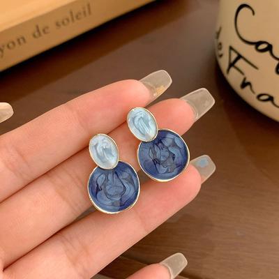 Women All Match Irregular Roundel Ear Stud Earrings
