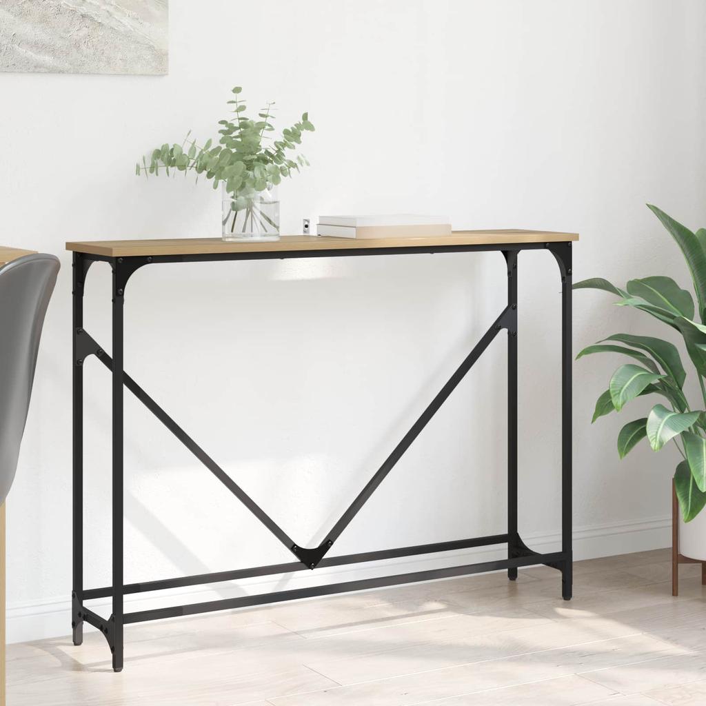 Artisan Oak Console Table 102 x 23 x 75 cm Engineered Wood