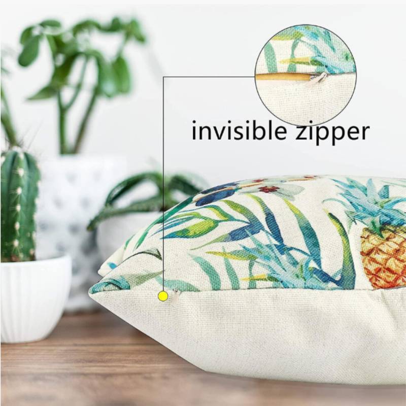 Green Garden Outdoor Cushion Covers Set With Linen Fabric For Patio Lounge Decor