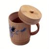 1 Stück Handgefertigter Bambus-Haushaltstasse mit Henkel und Deckel Bedruckt