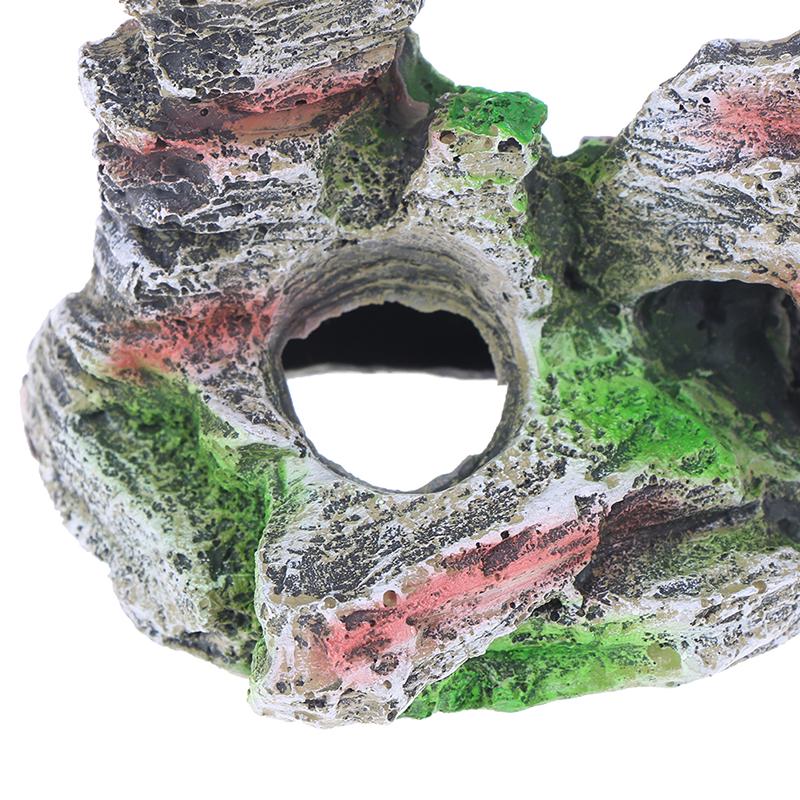 Mountain View Aquarium Rock Cave Tree Bridge Ornament akvária s rybami Dekor Skalka