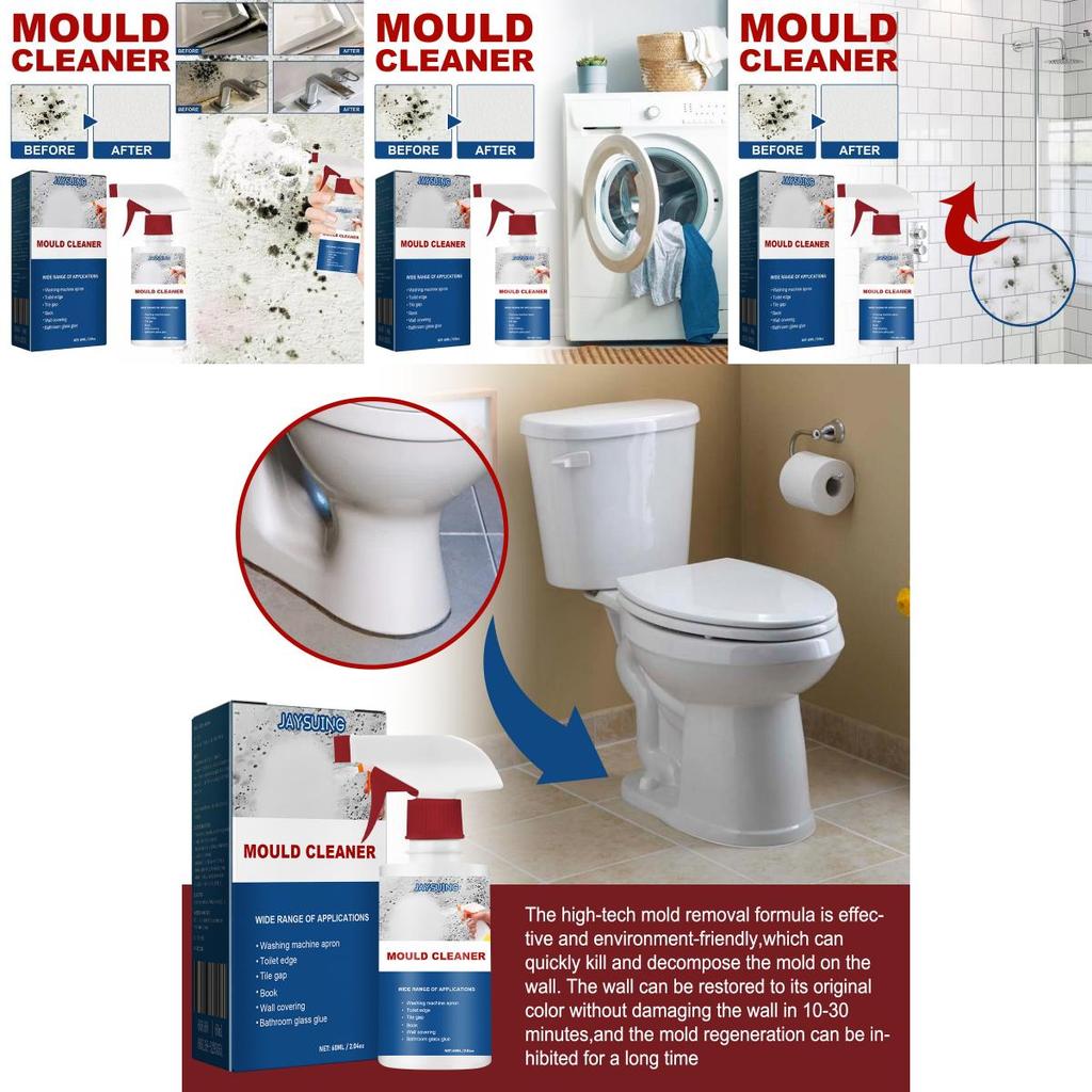 Spray Puternic pentru Îndepărtarea Mucegaiului Pentru Plafoane și Faianță de Baie Soluție de Curățare cu Efect Multiplu 60ml