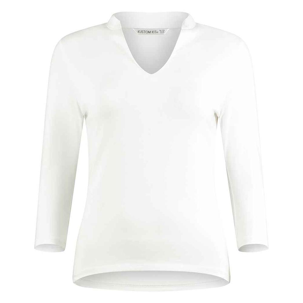 Kustom Kit Womens/Ladies Mandarin Collar 3/4 Sleeve Top