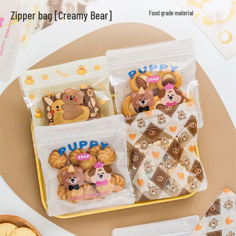 MEIDI Cartoon Bear Cookie Zipper Bags