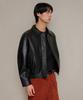 Leftseoul Unisex Synthetic Leather Oversized Blouson [Black]