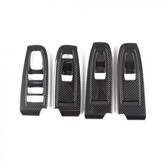 Kohlefaser ABS Fensterheberschalter Knopf Zierrahmen für Subaru WRX -2024