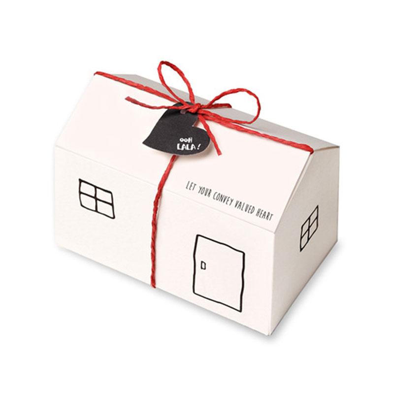 WTEMPO Small House Shaped Paper Gift Boxes Foldable DIY Party Decor Favor Treat Boxes Business Shopping Mall Activity Packaging Boxes