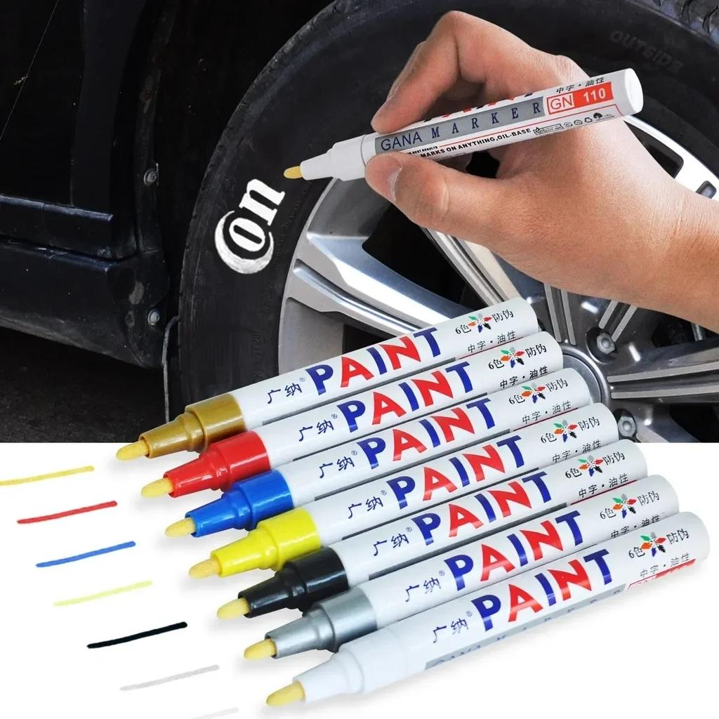 Rotulador De Goma Para Rueda De Coche, Marcador De Pintura Permanente De Metal, Con Retoque De Grafiti, Resistente Al Agua, 1 Pi