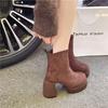 Fashionable and Versatile Retro French Fall and Winter 2025 New Small Heeled Skinny Boots Women