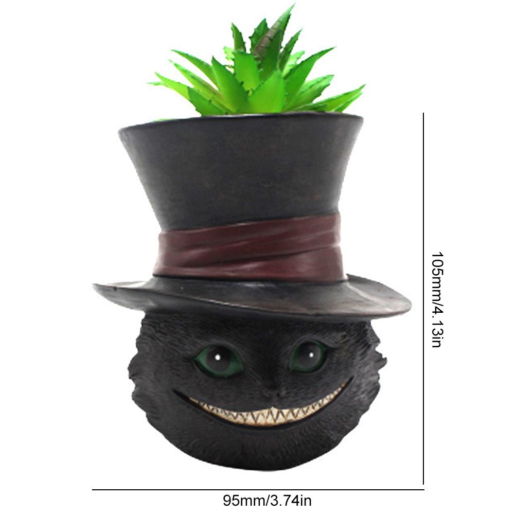 Succulent Planter Black Cat Plant Pot Best Gifts for Family Friends Cute Resin Planter Xmas Gift Sloth Plant Holder